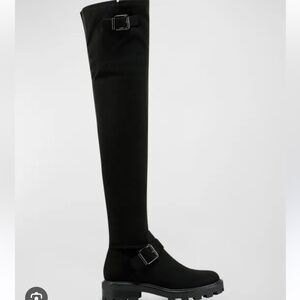 🌸MARC FISHER🌸 Ganven Suede Over-The-Knee Moto Boots In Black  Size: 8.5